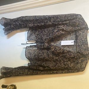 Dynamite sheer tie long sleeve top